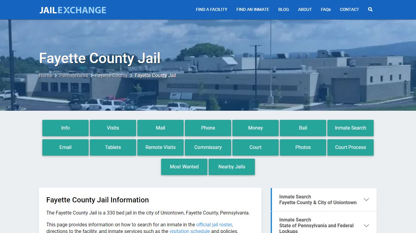 Fayette County Prison, PA Inmate Search, Information - Jail Exchange